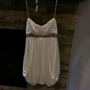 Cream Petite Party Dress